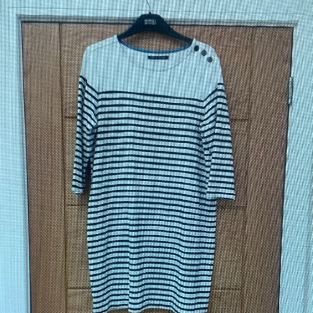 Marks & Spencer Black and White Striped Mini Dress